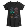 thumbnail image 1 of Disney Classics - Stacked Outline Faces - Toddler & Youth Girls Short Sleeve Graphic T-Shirt, 1 of 5