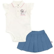 Disney Classics The Aristocats Marie Bodysuit and Chambray Pleated Skirt Outfit Set Newborn to Infant