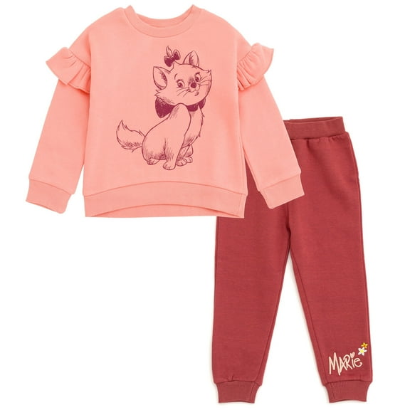 Disney Classics The Aristocats Marie Fleece Sweatshirt and Jogger Pants Outfit Set Infant to Big Kid