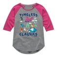 thumbnail image 1 of Disney Classics - Timeless Classics - Dumbo, Alice, & Tinkerbell - Toddler And Youth Girls Raglan Graphic T-Shirt, 1 of 4