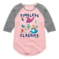 thumbnail image 1 of Disney Classics - Timeless Classics - Dumbo, Alice, & Tinkerbell - Toddler And Youth Girls Raglan Graphic T-Shirt, 1 of 4