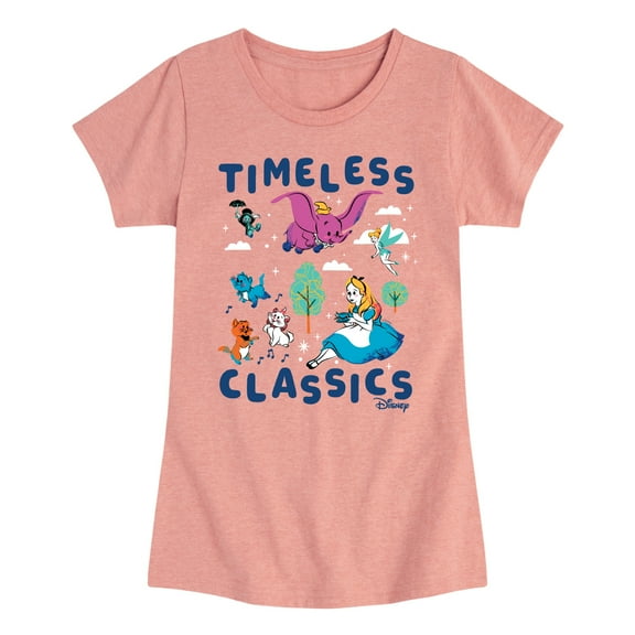 Disney Classics - Timeless Classics - Dumbo, Alice, & Tinkerbell - Toddler And Youth Girls Short Sleeve Graphic T-Shirt