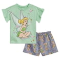 thumbnail image 1 of Disney Classics Tinker Bell Infant Baby Girls T-Shirt and Chambray Bike Shorts Outfit Set Infant to Big Kid, 1 of 3