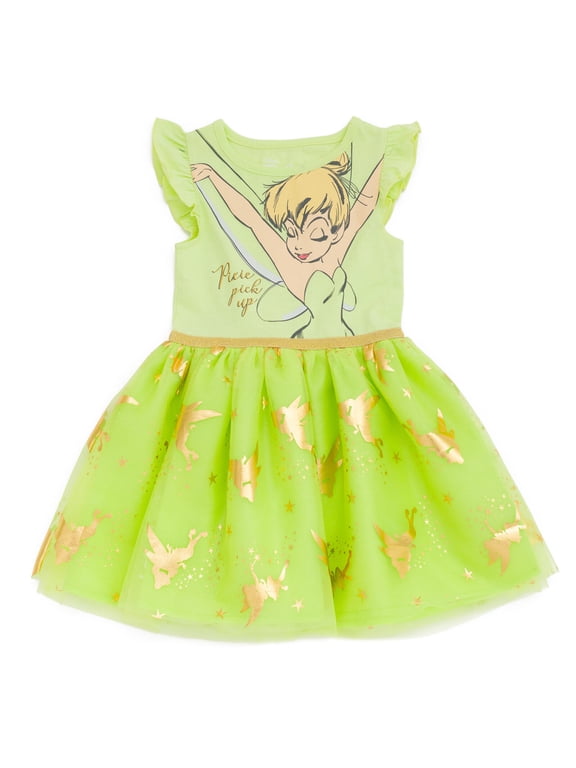 Peter Pan Toddler Girls' Short Sleeve Tutu Dress Green Tinker Bell