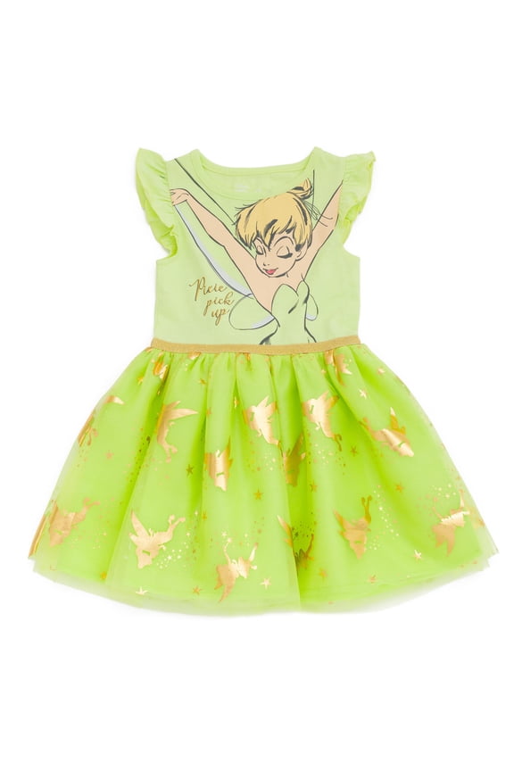Peter Pan Toddler Girls' Short Sleeve Tutu Dress Green Tinker Bell