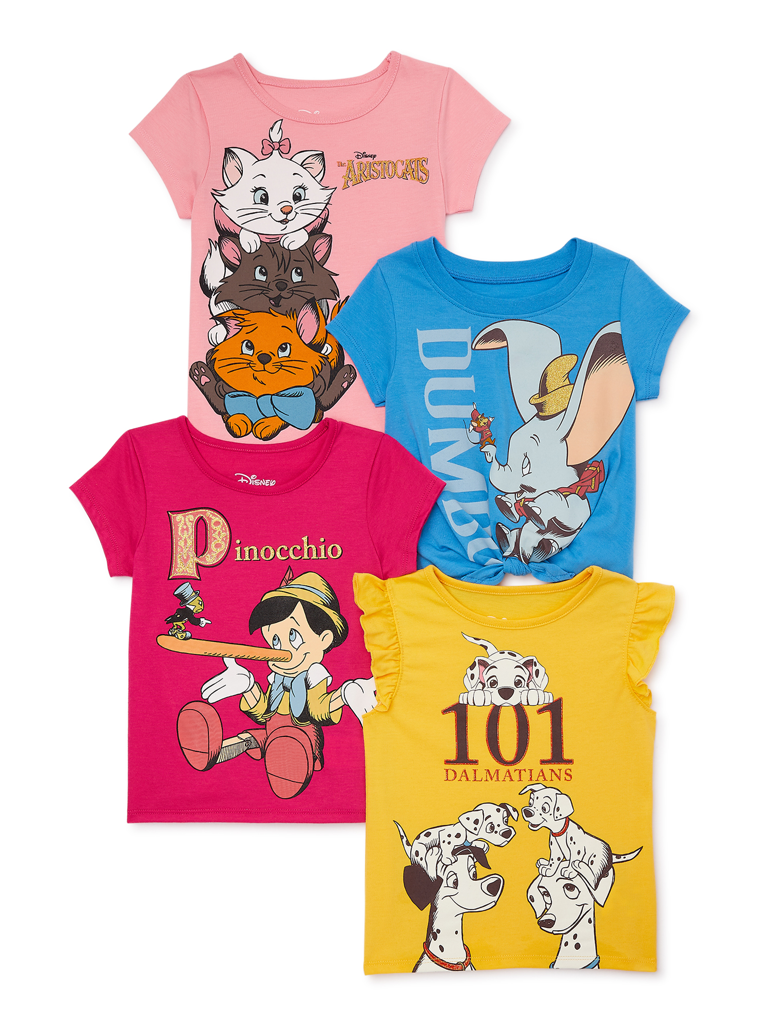 Disney Classics Toddler Girl Graphic Print Fashion T-Shirts, 4-Pack, Sizes 2T-5T - image 1 of 13