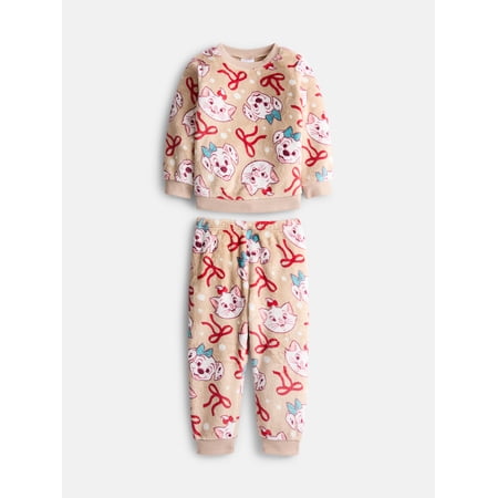 Disney Classics Toddler Girl Long Sleeve Cozy All Over Print Crewneck with Matching Jogger, Sizes 12M-5T