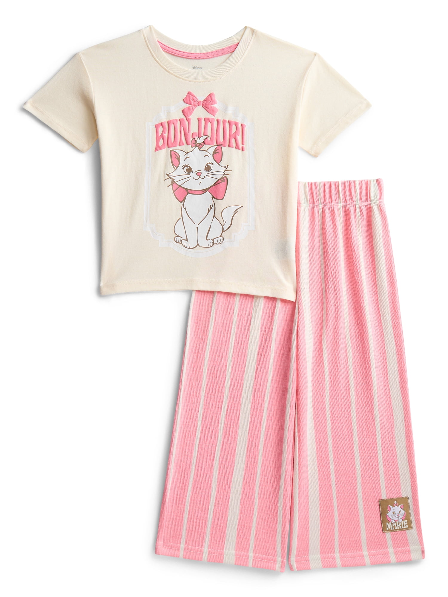 Disney Classics Toddler Girls Graphic Tee and Stripe Pants Set, 2-Piece, Sizes 12M-5T