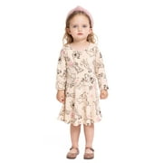 Disney Classics Toddler Girls Long Sleeve All Over Print Dress, Sizes 12M-5T