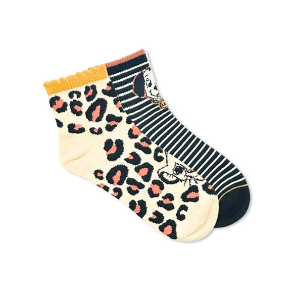 Disney Classics Women's Ankle Socks, 2-Pack, Size 4-10