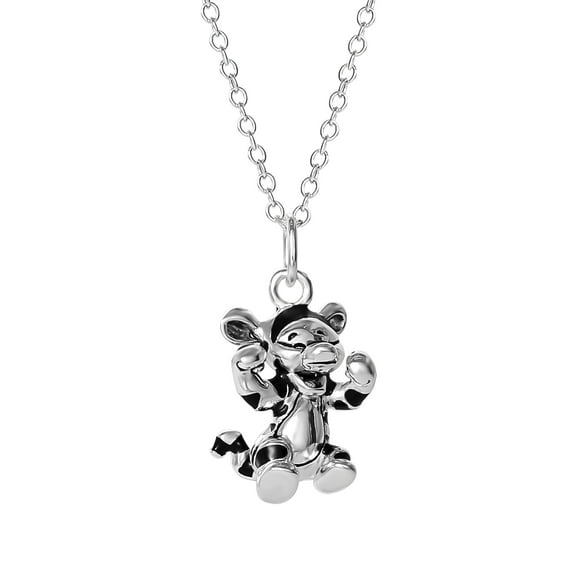 Disney Classics Women's Sterling Silver Tigger the Tiger Pendant Necklace, 18"