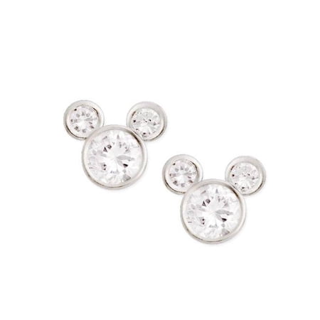 Disney Clear Diamond Stud Earrings, Sterling Silver