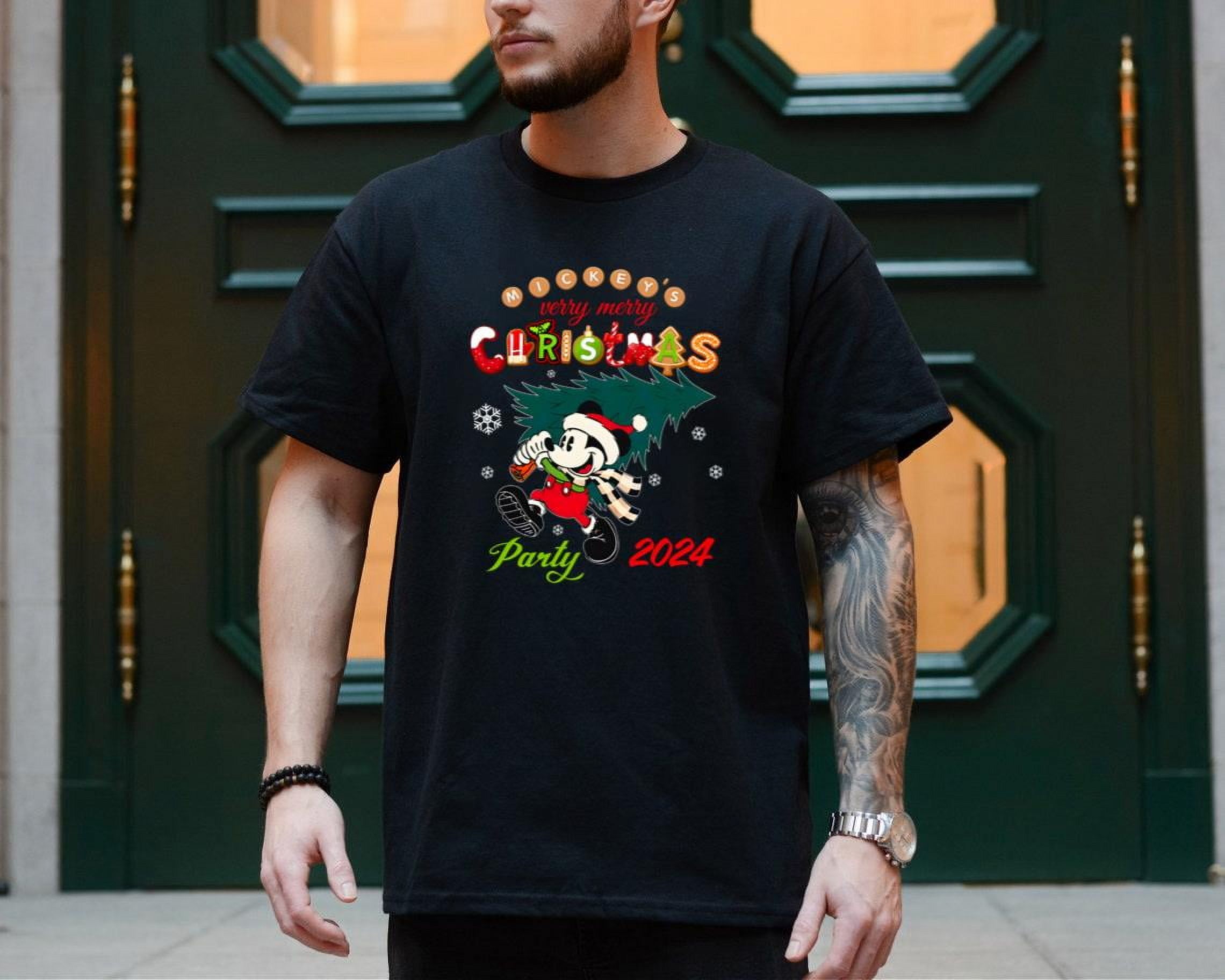 Disney Clic Mickey Mouse Very Merry Christmas Party 2024 Tee, Mickey