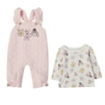 thumbnail image 1 of Disney Clothes Baby Girls Winnie the Pooh 2-Piece Quilted Overall Set, Infant Outfit with Coordinating Top and Quilted Overalls, Size 12M - Pink/Cream, 1 of 9
