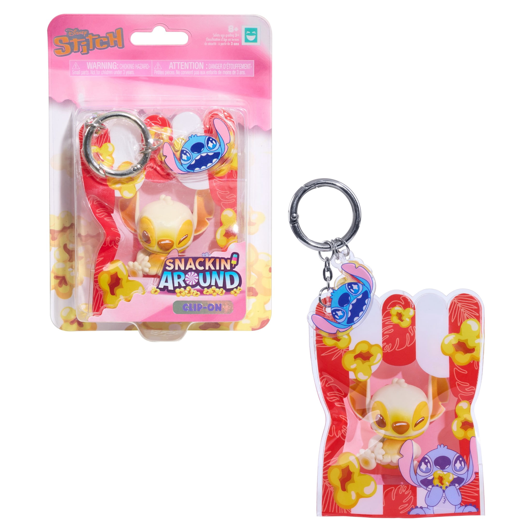 HAPPY HAUL Disney Stitch Snackin’ Around Stitch Popcorn Clip-On, Collectible Toy Figure in Resealable Bag with Clip and Charms, Short-Run Drop, Ages 8 and up, Kids Toys for Ages 3 Up