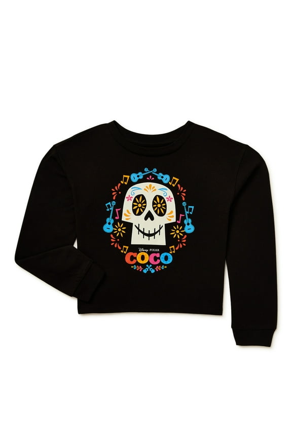 Coco Girls Long Sleeve Sugar Skull T-Shirt, Sizes 4-18 & Plus