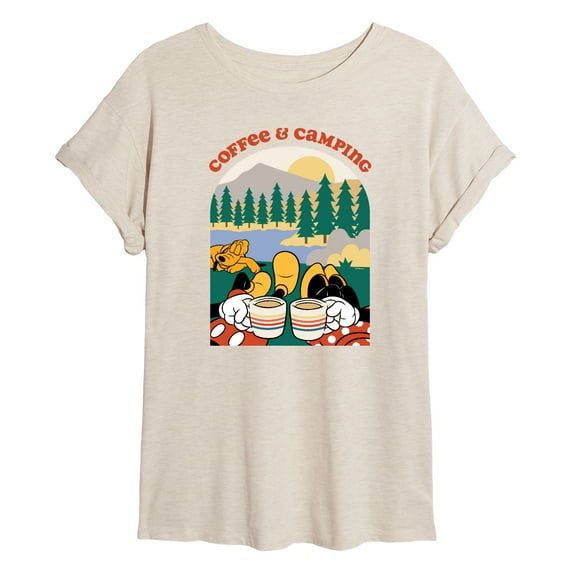 Disney - Coffee And Camping - Women's Oversized T-Shirt