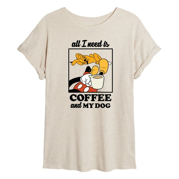 Disney - Coffee And My Dog - Women's Oversized T-Shirt