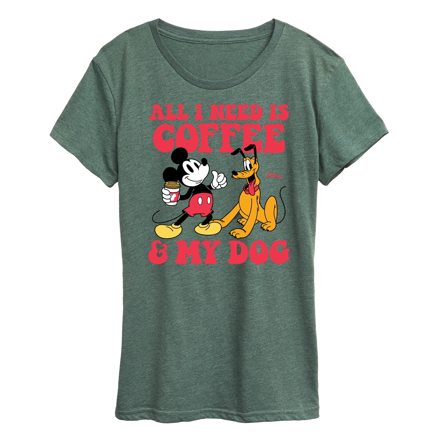 Disney - Coffee And My Dog - Women's Short Sleeve Graphic T-Shirt ...