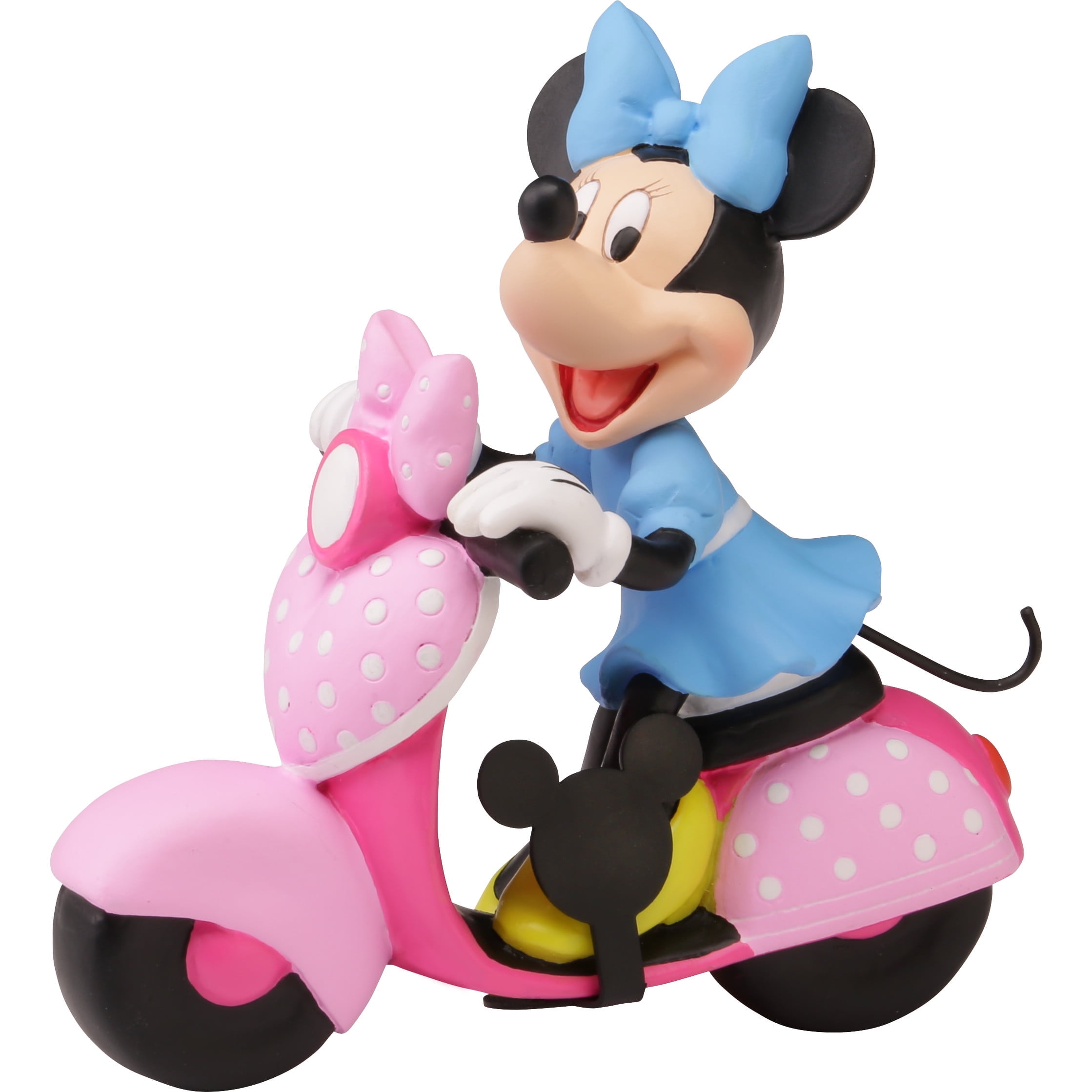 Minnie Mouse Blue Dress Pink Scooter Resin Figurine