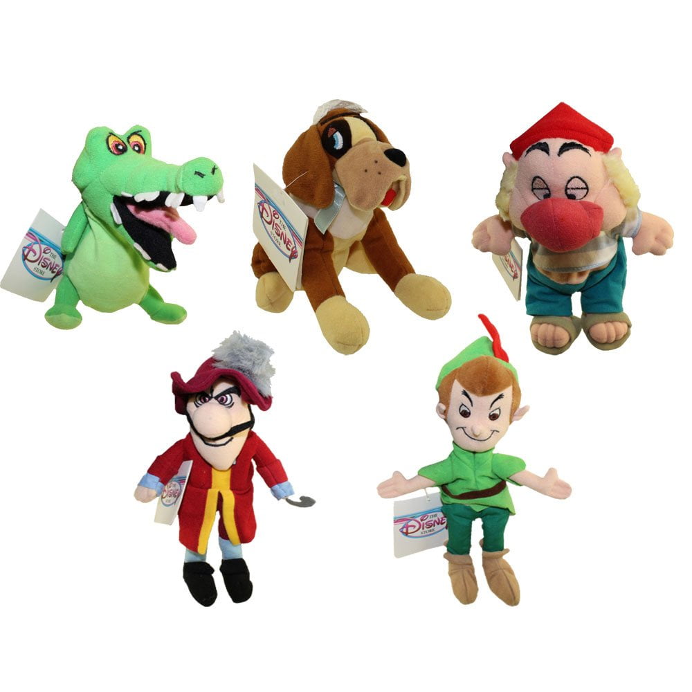 Disney Collectible Peter Pan Bean Bag Complete Set with Peter Pan, Captain  Hook, Nana, Pirate Smee, and Tick Tock Crock 