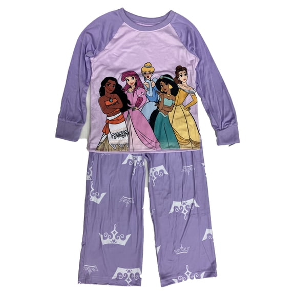 Disney Collection Little & Big Kid Girls Princess Crew Neck Long Sleeve 2-pc. Pajama Sets Size 6