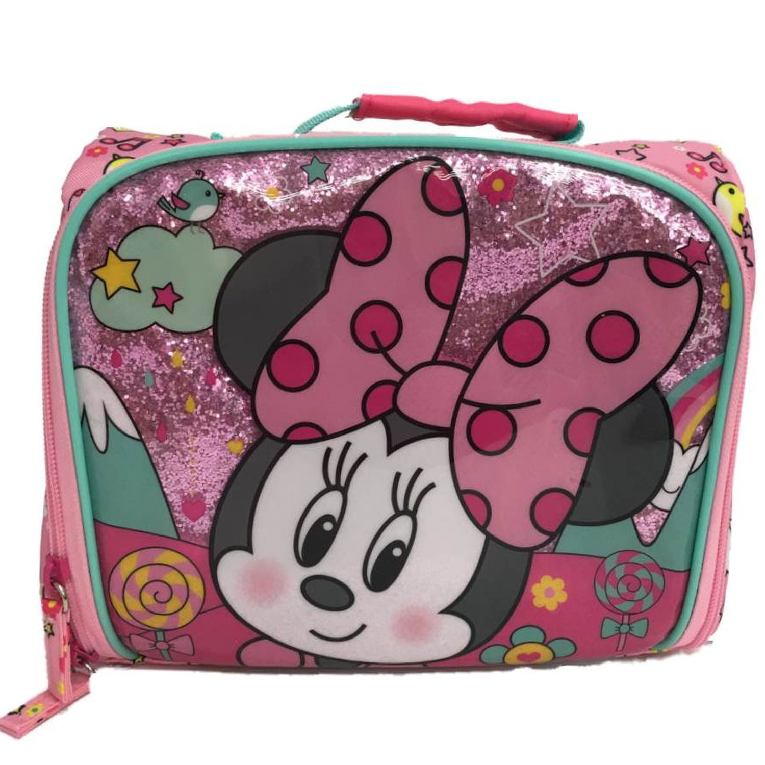Minnie Mouse Insulated Lunch Bag Smiling Bows Pink Padded Handle
