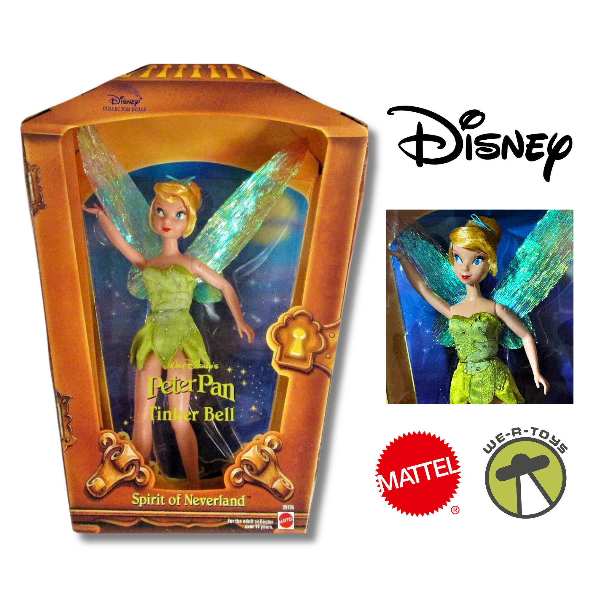 Disney Collector Dolls Peter Pan Tinker Bell Spirit of