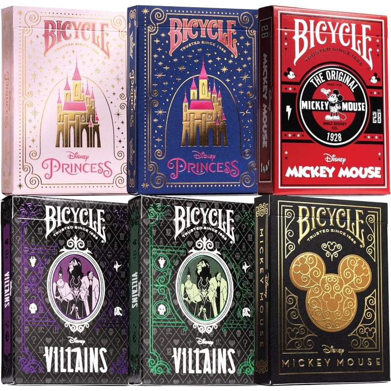 Disney Collector's Bundle: 6 Decks Bicycle Playing Cards - Black