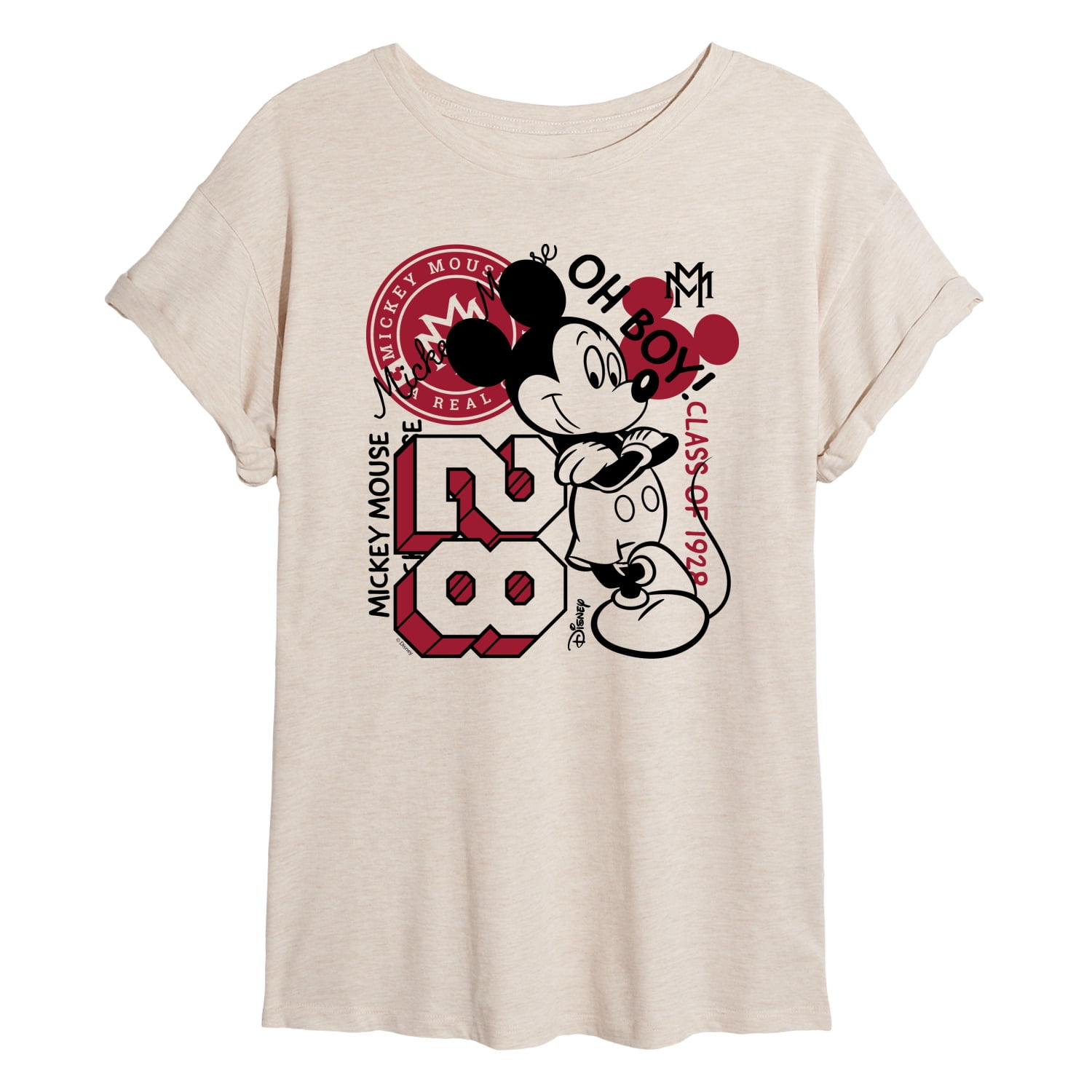 Disney - Collegiate Collage - Juniors Oversized Graphic T-Shirt ...