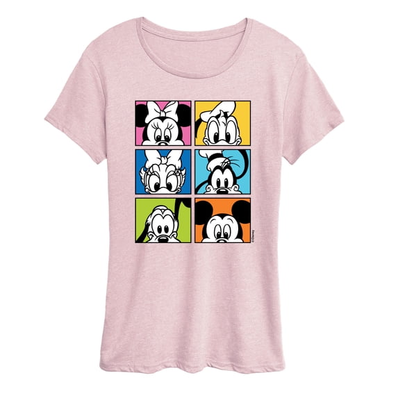 Disney - Colorful Character Squares - Women's Short Sleeve Graphic T-Shirt