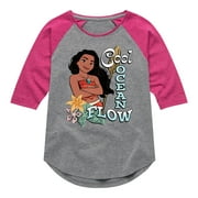 DISNEY - Cool Ocean Flow Moana - Toddler & Youth Girls Raglan Graphic T-Shirt