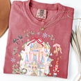 thumbnail image 1 of Disney Coquette Bow Christmas Comfort Colors T-shirt, Mickey Xmas Shirt, Disney Magic Castle Christmas Tee, Disney Trip Shirt Nutcracker,Crimson Color,Size 2XL, 1 of 5