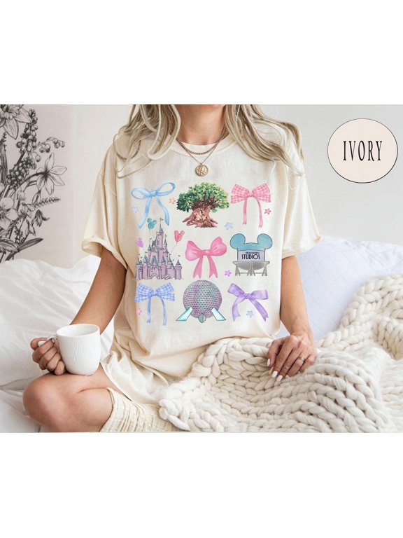 Disney Coquette Comfort Colors T-Shirt, Walt Disney World Coquette, Disney Castle, Hollywood Studios Shirt, Ivory Color, Size S
