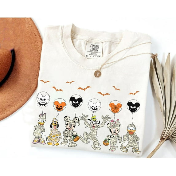 Disney Costume Party Mickey And Friends Mummy Spooky Balloon Shirt, Disneyland Costume Party Pumpkin, Mickey'S Not So Scary, Costume Party Matching Tee, S-5Xl Shirt