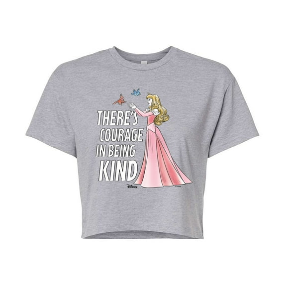 Disney - Courage In Being Kind - Juniors Cropped Cotton Blend T-Shirt