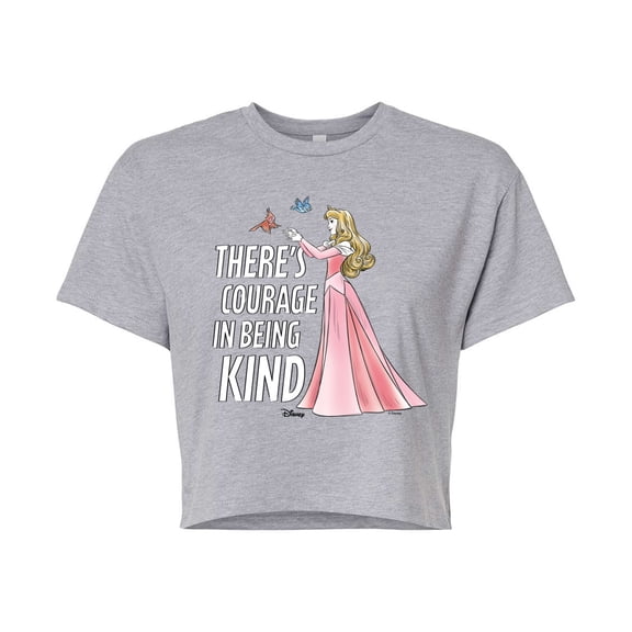 Disney - Courage In Being Kind - Juniors Cropped Cotton Blend T-Shirt