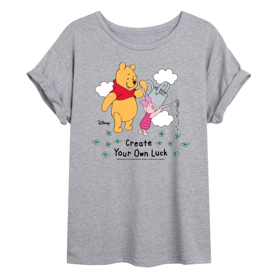 Winnie The Pooh - Create Own Luck - Juniors Oversized Graphic T-Shirt
