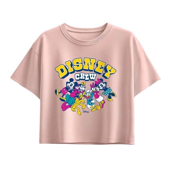 Disney - Crew Group Photo Girls' Short Sleeve Boxy Graphic T-Shirt