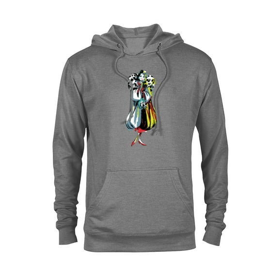 Disney Cruella De Vil Stylized T-Shirt - Pullover Hoodie for Adults - Customized-Graphite Heather
