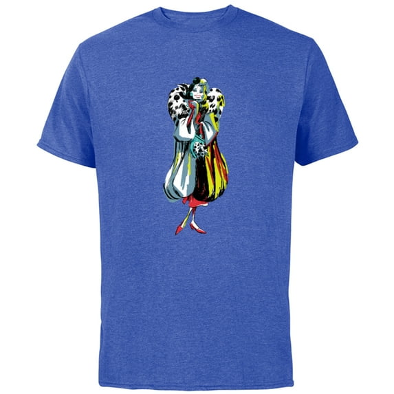 Disney Cruella De Vil Stylized T-Shirt - Short Sleeve Cotton T-Shirt for Adults - Customized-Royal Heather