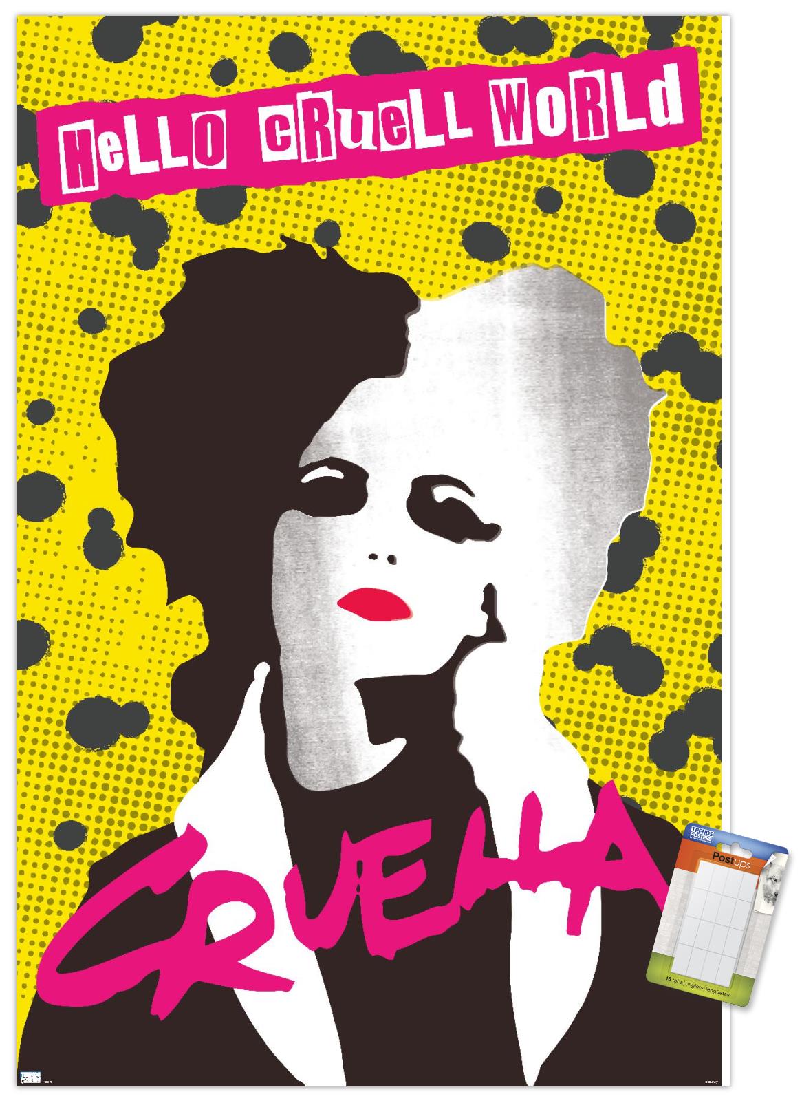 Disney Cruella - Hello Cruell World Wall Poster, 14.725" x 22.375"