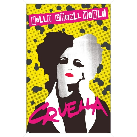 Disney Cruella - Hello Cruell World Wall Poster, 22.375" x 34", Framed