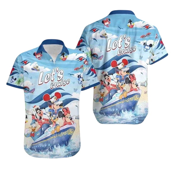 Disney Cruise Hawaiian Shirt, Mickey Mouse Button Up Aloha Shirt, Summer Vacation Cruise Shirt