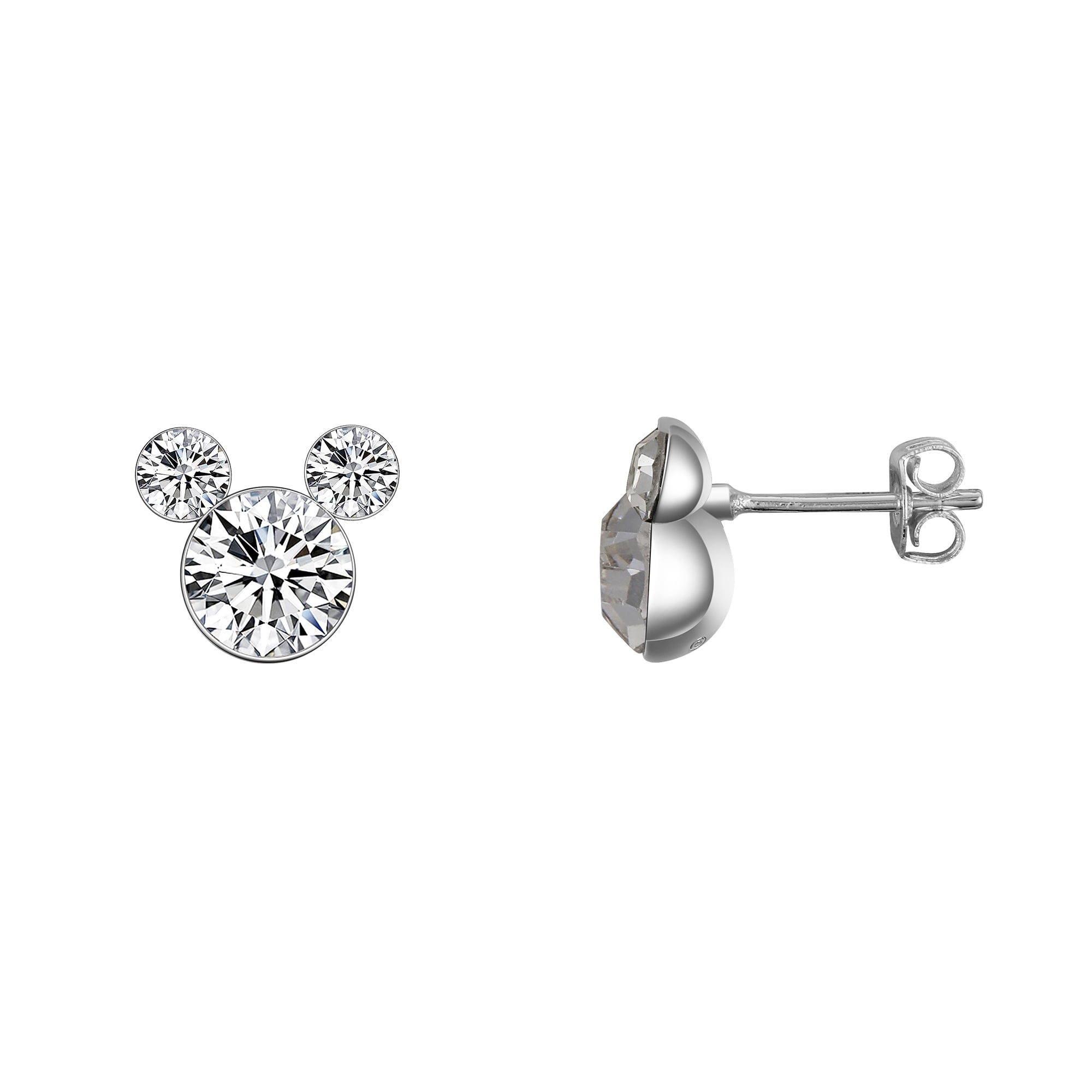 Mickey & Minnie Mouse Glitter Stud Earrings - Plastic Fun Earrings With Surgical Steel Posts - Disney Style