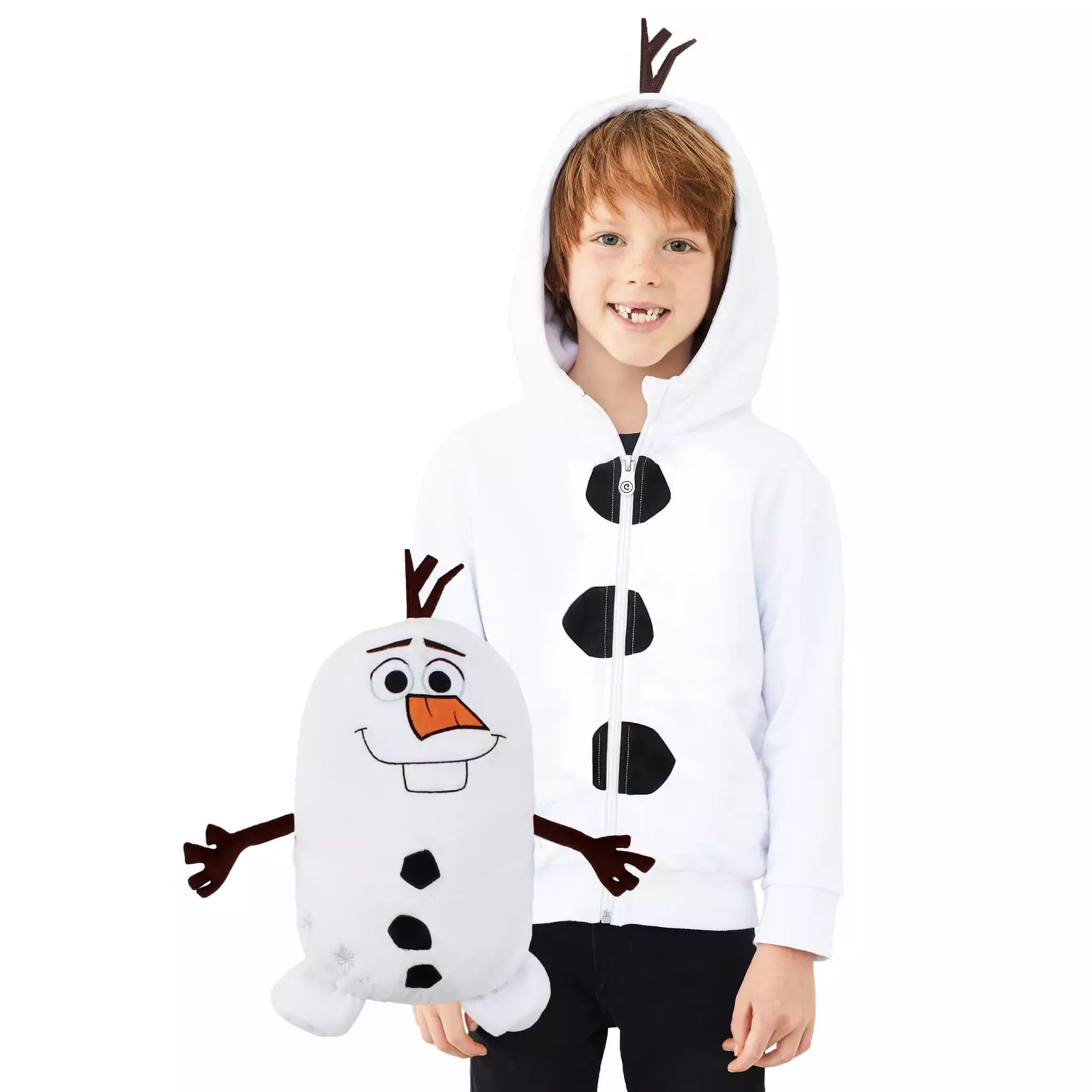 Disney Cubcoats Kid's Olaf Frozen 2 in 1 Transforming Classic Zip Up Hoodie  & Soft Plushie White Size 2T