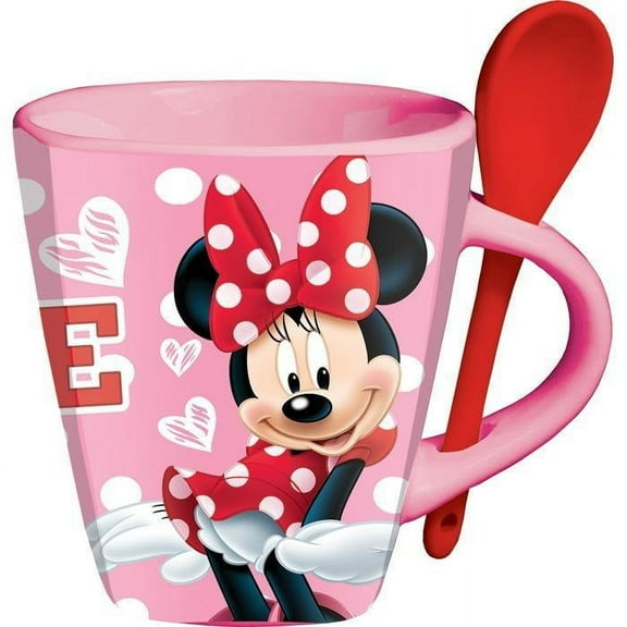 Disney 9 oz Minnie Mouse Pink Ceramic Spoon Mug