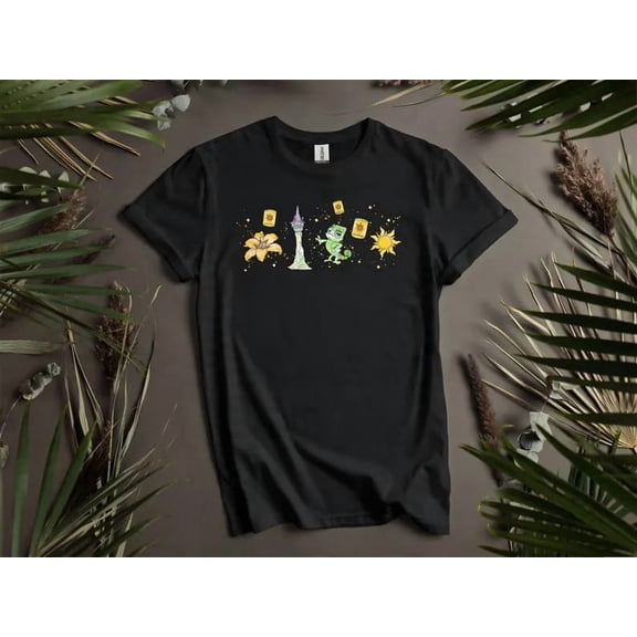 Disney Cute Tangled Rapunzel Pascal Tower T-SHIRT