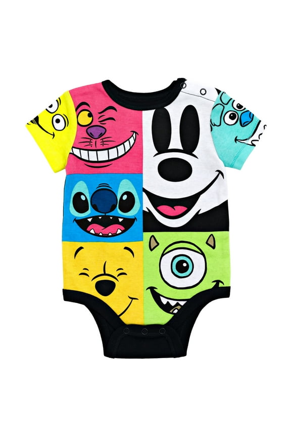 D100 Stitch Mickey Mouse Winnie the Pooh Bodysuit Newborn to Toddler