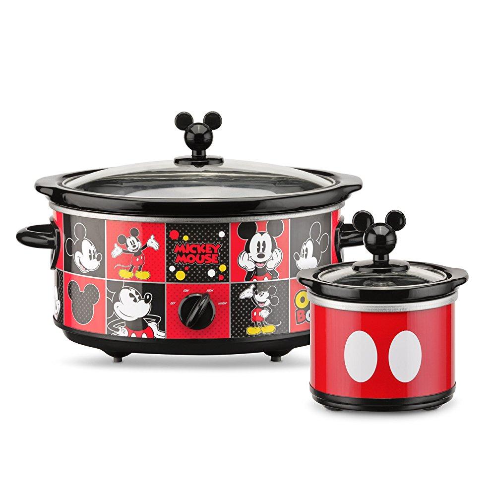 Disney DCM-502 Mickey Mouse Oval Slow Cooker with 20-Ounce Dipper, 5-Quart, Red/Black - image 1 of 5